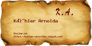 Köhler Arnolda névjegykártya